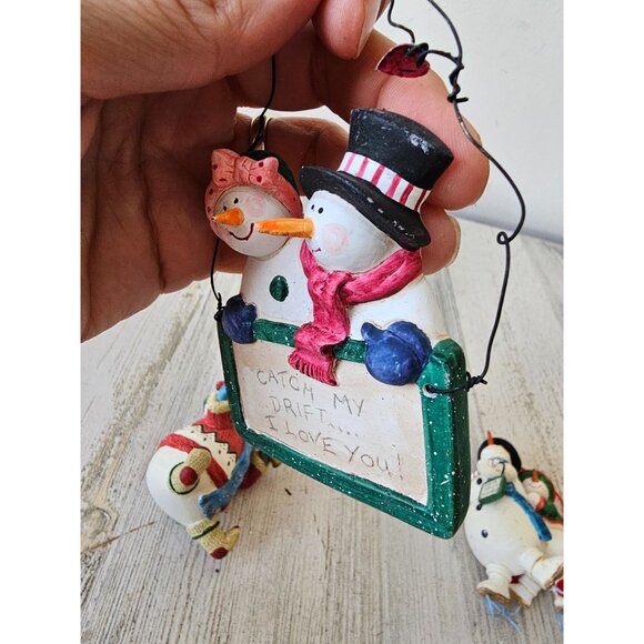 Sandi gore evans snowman ornament Mama loves Mambo joyful noise couple family jo - Picture 7 of 12